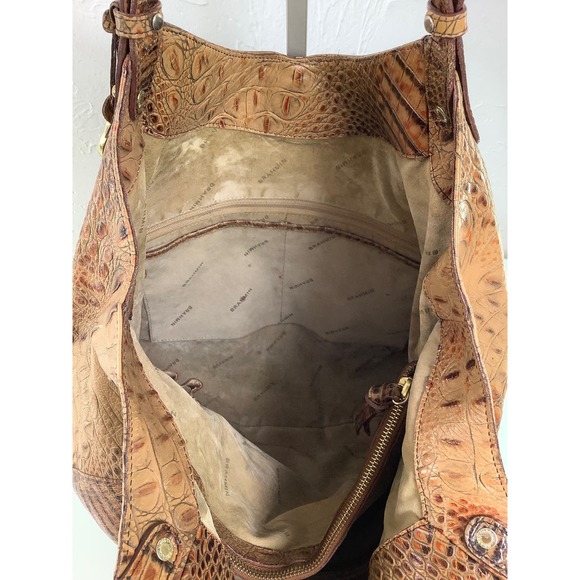 Brahmin Toasted Almond Anne Large Croc Tote Handmade purse bag - Picture 6 of 12